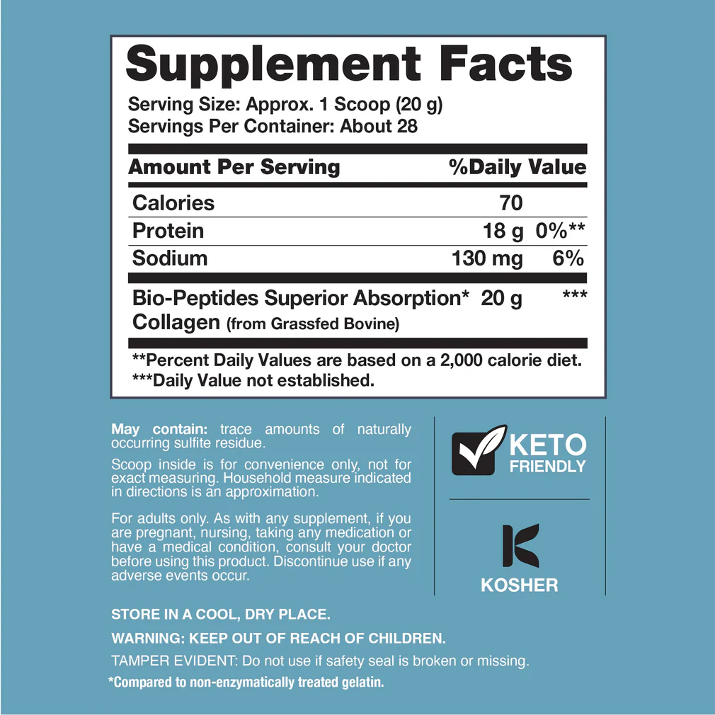 Grassfed Collagen Bio-Peptides, 20 oz (567 g) Powder